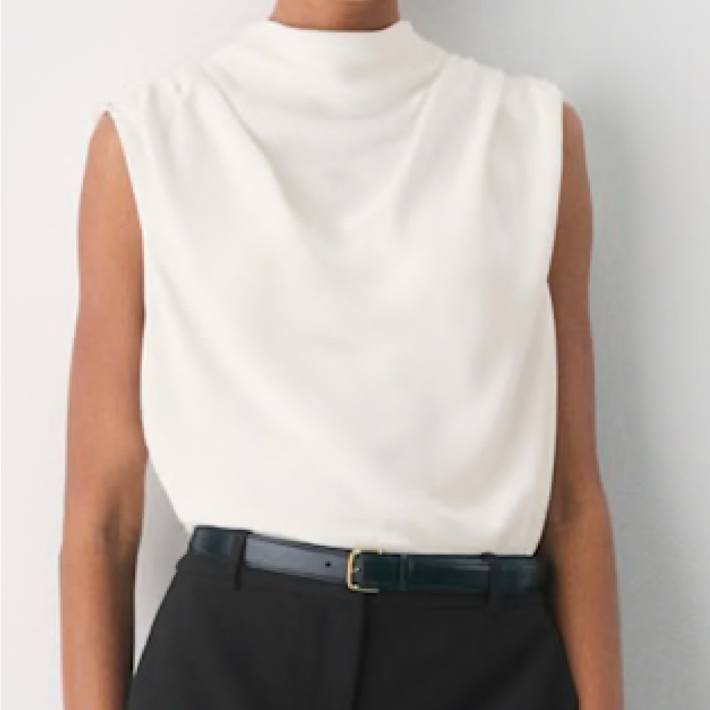 Aritzia White Sleeveless Carter Blouse